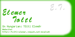 elemer toltl business card